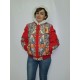 Куртка  с капюшоном с цветочным рисунком по мотивам павлопосадских платков