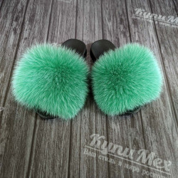 Женские тапочки из меха песца