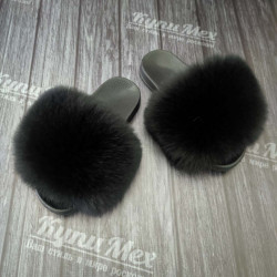 Женские тапочки из меха песца