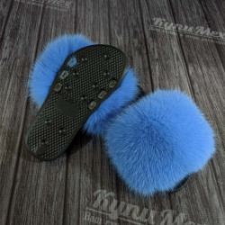 Женские тапочки из меха песца