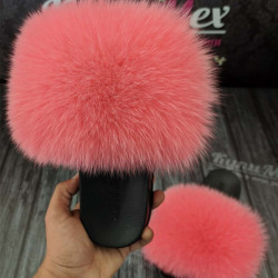 Женские тапочки из меха песца