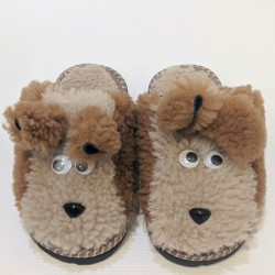 Детские тапочки  из натурального меха овчины (Кёрли)