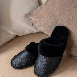 Домашние тапочки питон мужские черные( PREMIUM )