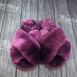 Женские тапочки из натурального меха "Шанель"